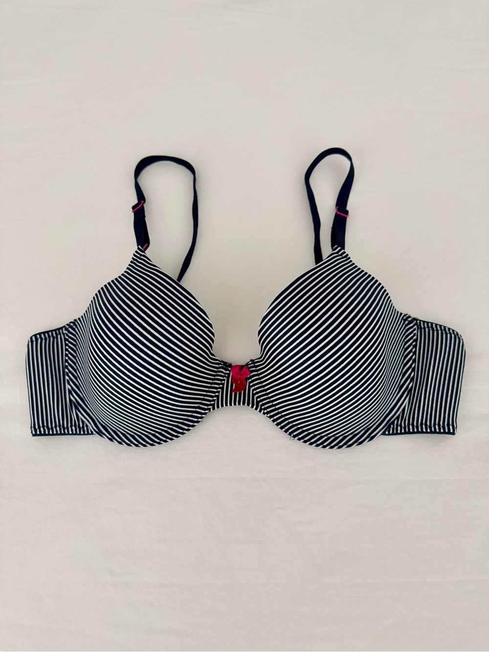 Maidenform One Fab Fit Striped Demi T-Shirt Underwire Bra 36B 2000s Inspired Y2K